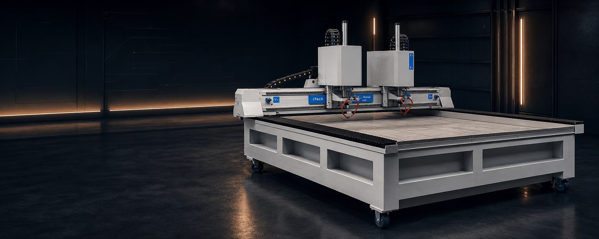 دستگاه CNC سنگ دو هد آی‌تک ماشین در سالن صنعتی